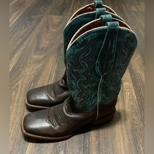 Dan Post Women's Brown & Mint Square Toe Western Boots DP2906 Size 9